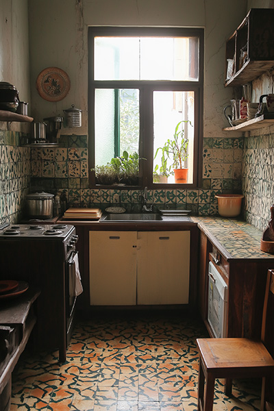 Embrace the beauty of flowers with floral kitchen floor tiles