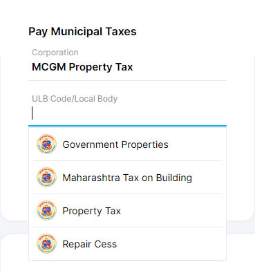 enter property id to pay MCGM property tax